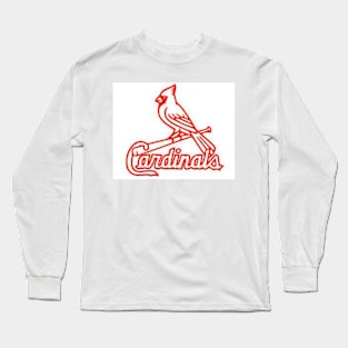 Classic Cardinals Bird (White) Long Sleeve T-Shirt